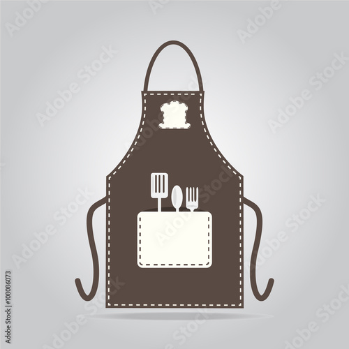 Apron icon, kitchen cooking sign