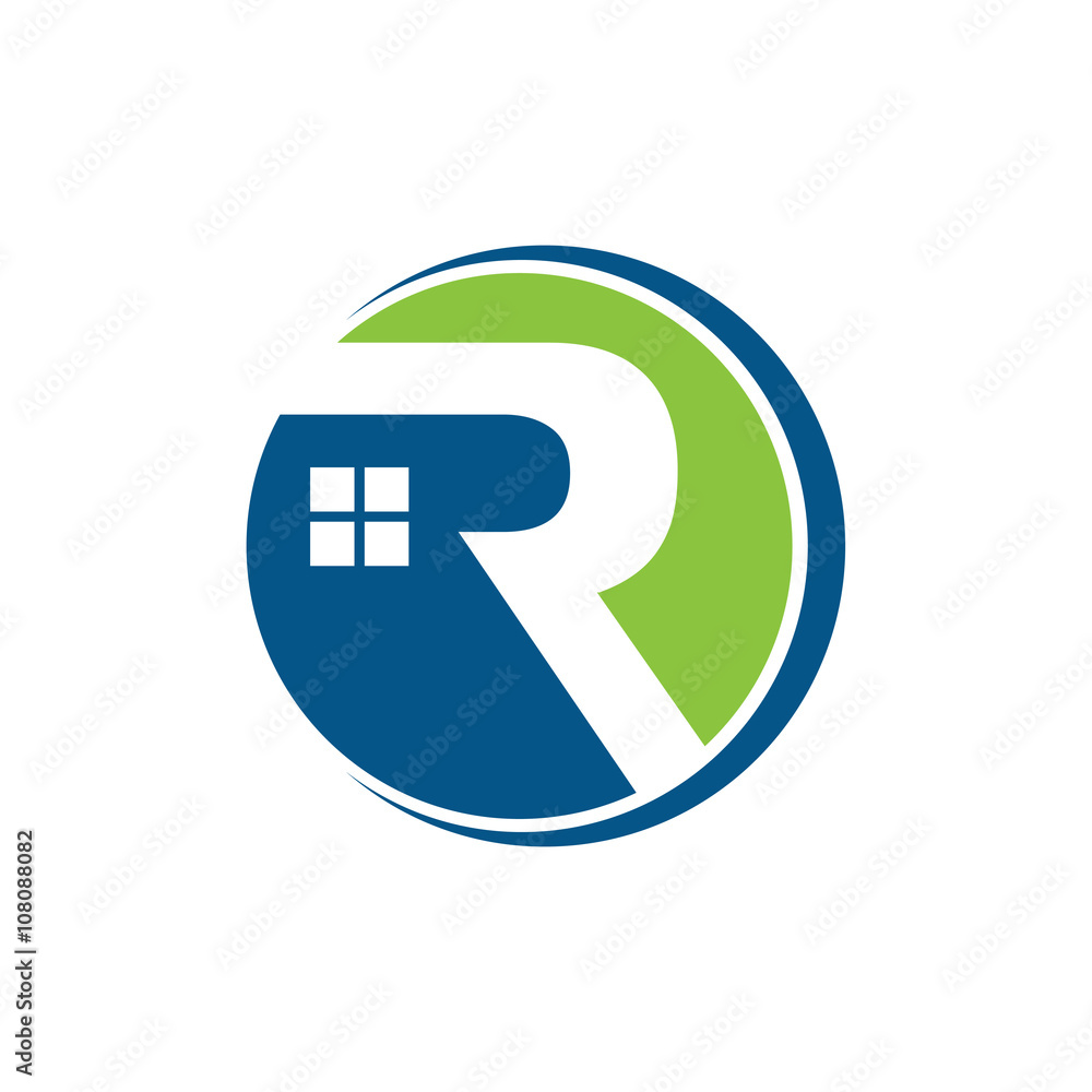 Circle R House Real Estate Logo Icon Circle R House Real Estate Logo Icon