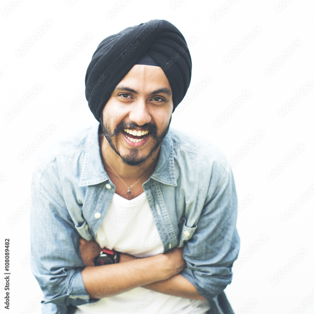Fototapeta premium Man Posing Portrait Indian Ethnicity Concept