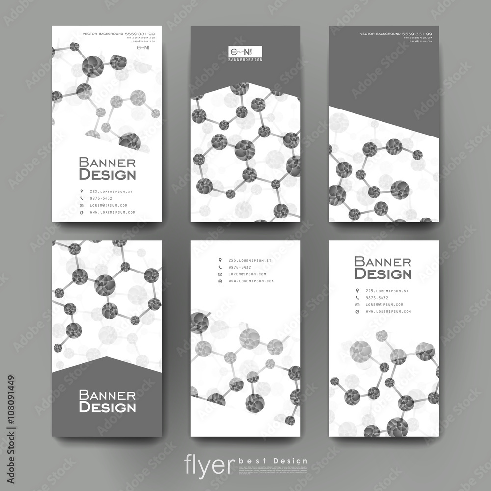 DNA molecule vector brochure template. Flyer Layout