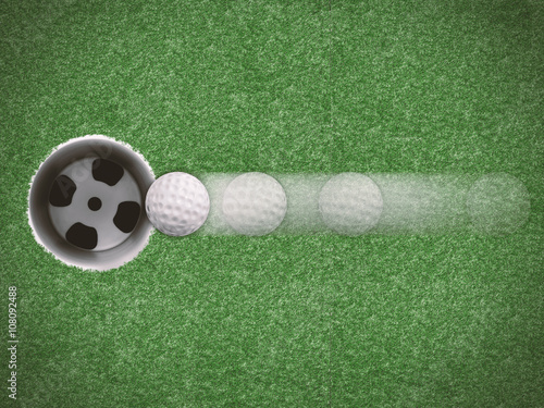 golf ball move directly to golf cup
