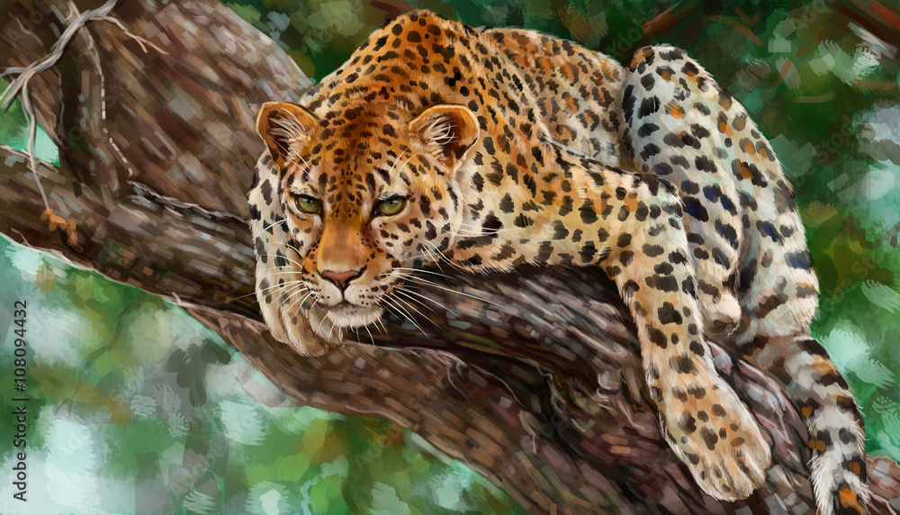 Naklejka premium Леопард