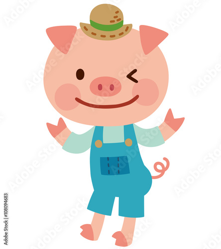 Wallpaper Mural ぶた　キャラクター Torontodigital.ca