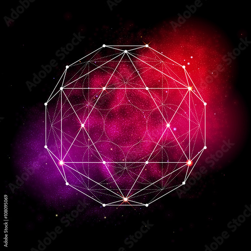 Sacred geometry symbol. Flower of life sign