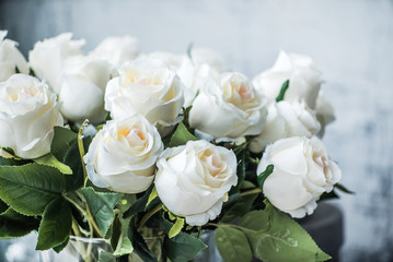Poster Rozen Witte rozen frisse bloei  © Maksim Shebeko