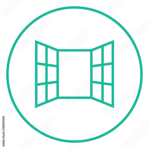 Open windows line icon.