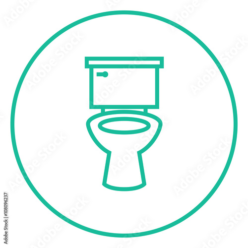 Lavatory bowl line icon.