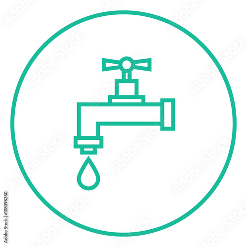 Dripping tap with drop line icon.