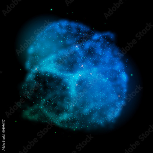 Cosmic color dust cloud nebula