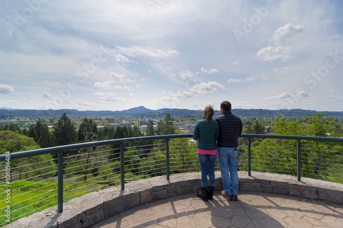 Couple at Viewing Deck on Skinner Butte Park photo