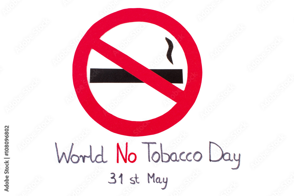 Red round no smoking sign, stop tobacco save your life Red round no smoking sign, stop tobacco save your life