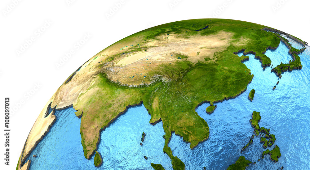 Asian continent on Earth