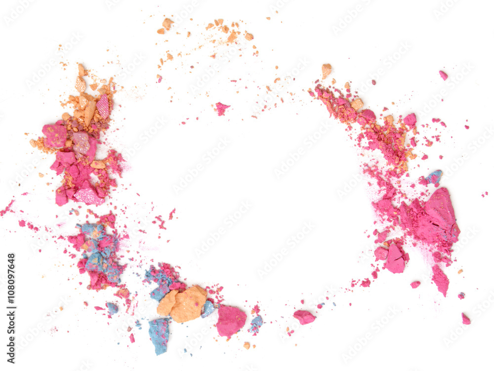 crushed eyeshadow on white background (flame design) crushed eyeshadow on white background (flame design)