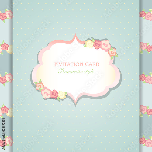 Floral Save the Date or wedding invitation set.