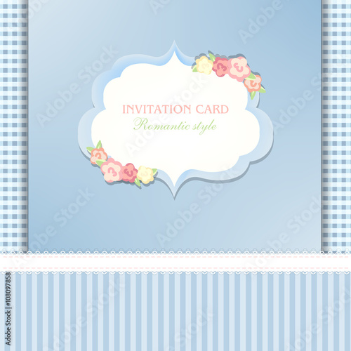 Floral Save the Date or wedding invitation set.