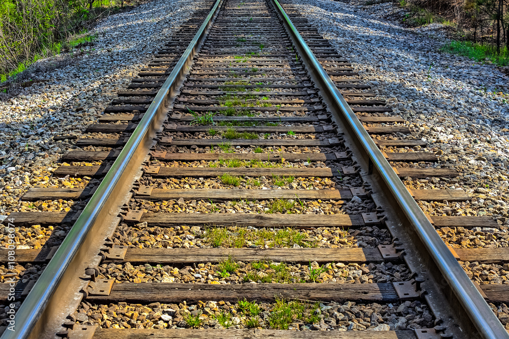 Old rustic rail road going off into the distance Old rustic rail road going off into the distance
