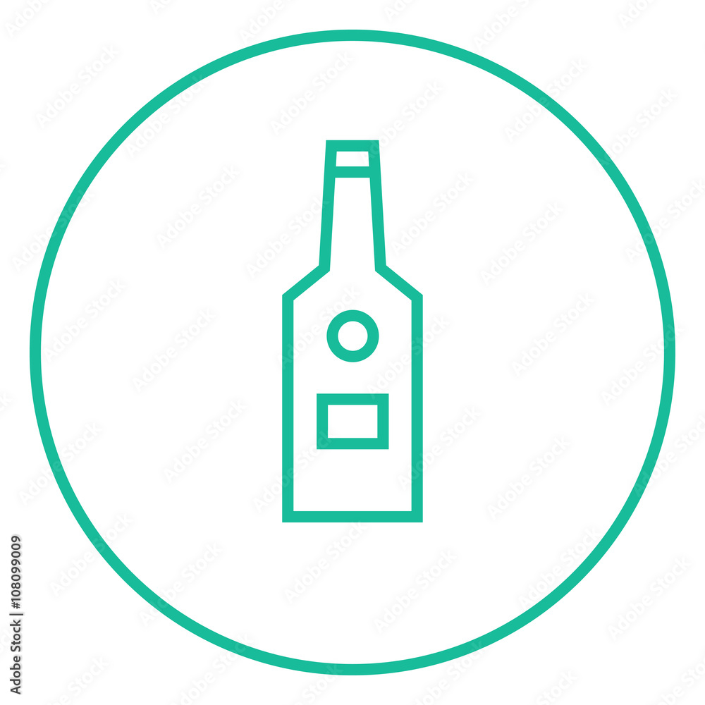 Glass bottle line icon. Glass bottle line icon.