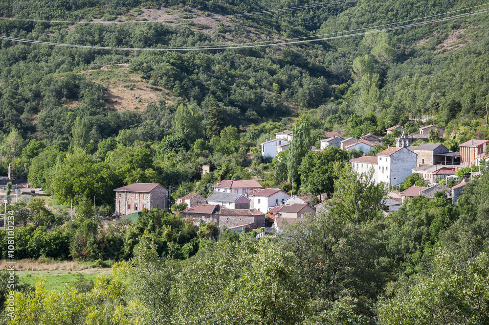 Views of Nocedo de Gordon, a small town in the municipality of La Pola de Gordon, in Leon Province, Spain