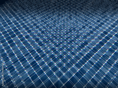 Abstract polygonal space low poly dark background with connecting dots and lines. cube  structure