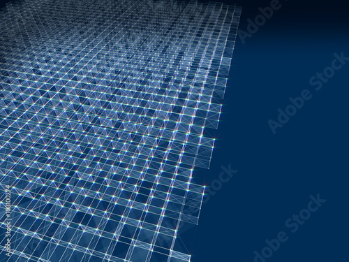 Schilderij op canvas Abstract polygonal space low poly dark background with connecting dots and lines
