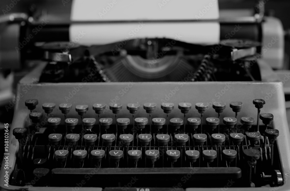 black and white retro typewriter letter Stock Photo Adobe Stock