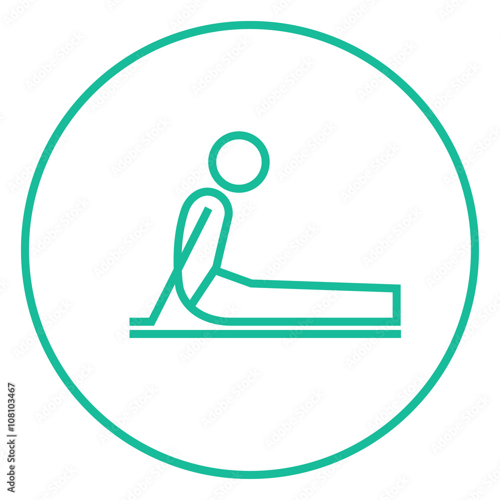 Man practicing yoga line icon. Man practicing yoga line icon.