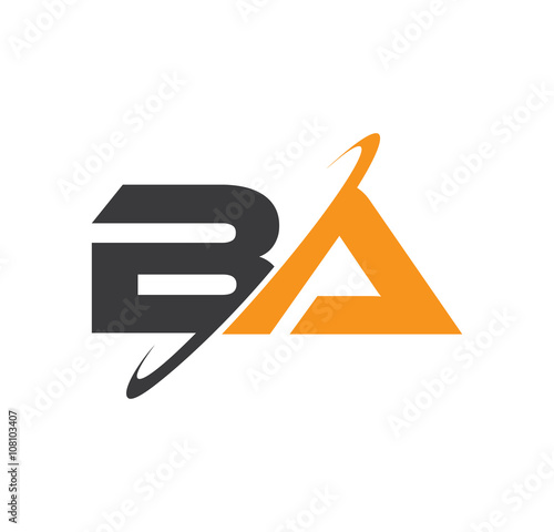 BA initial logo with double swoosh