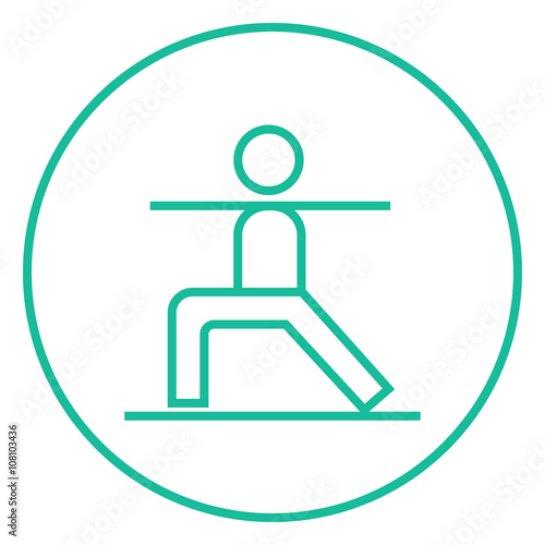 Man practicing yoga line icon.