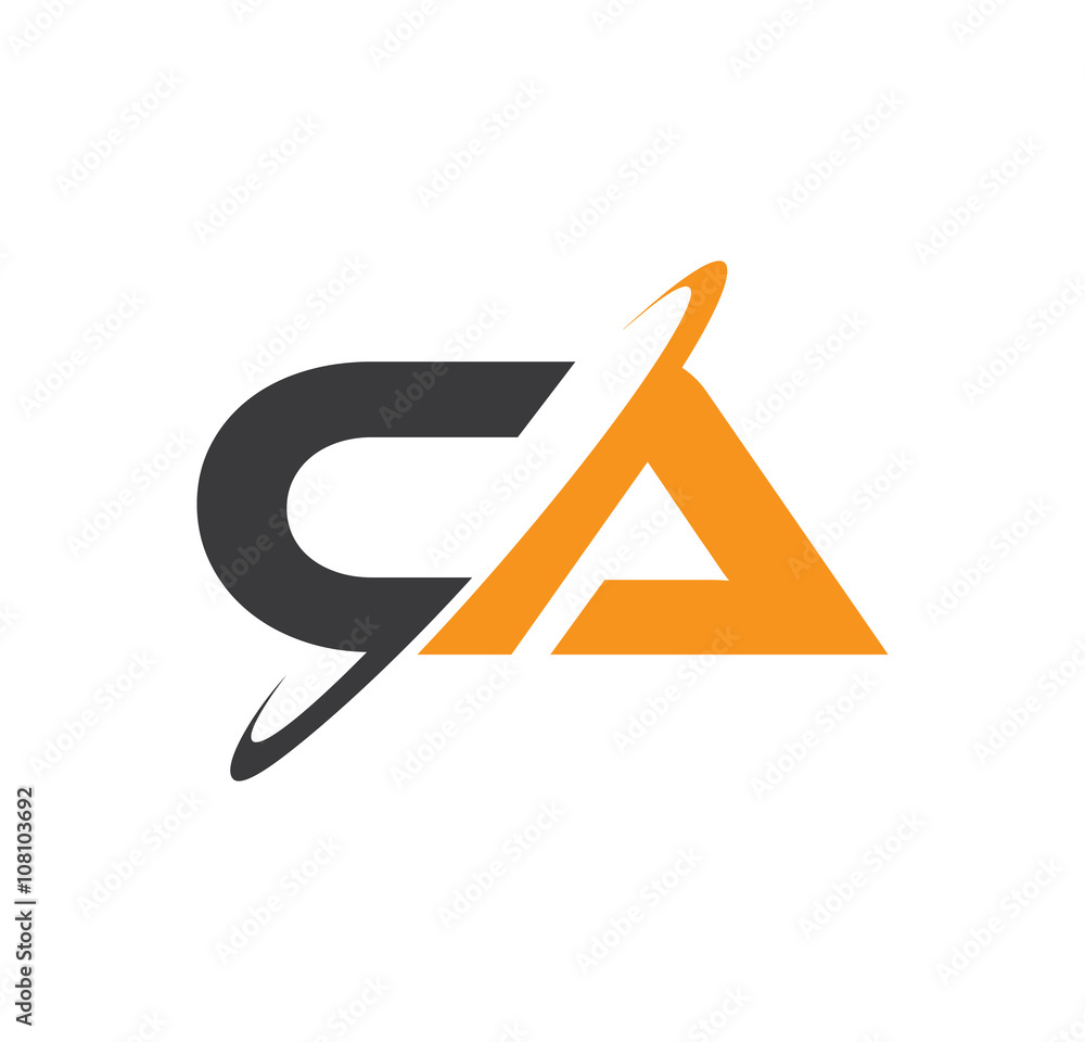 CA initial logo with double swoosh Adobe Stock