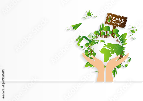Ecology concept. save world vector illustration