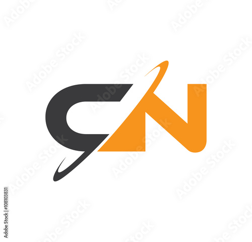 CN initial logo with double swoosh