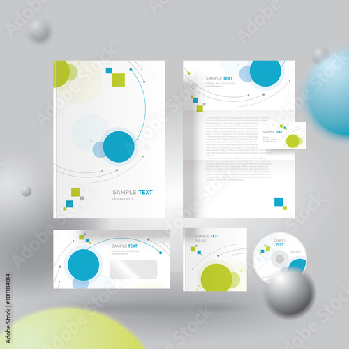 Corporate identity design template rounds