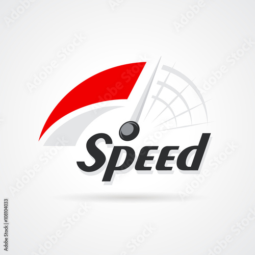 speed logo design, silhouette speedometer symbol icon vector