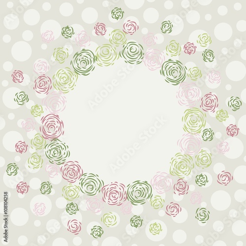 Color roses frame. Vector illustration
