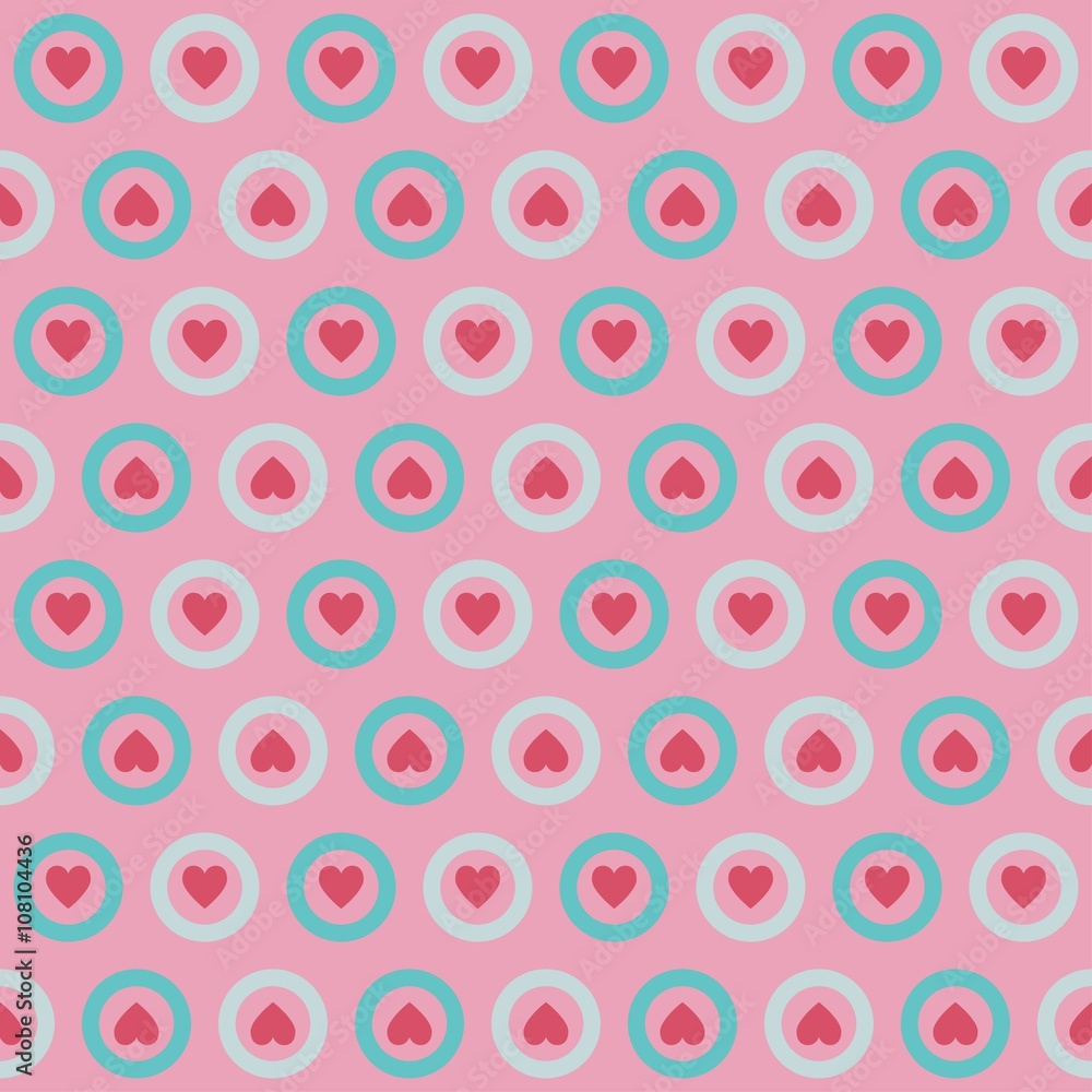 Heart in a circle. Seamless vector pattern Heart in a circle. Seamless vector pattern