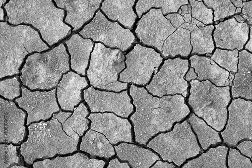 Cracked dry land without water