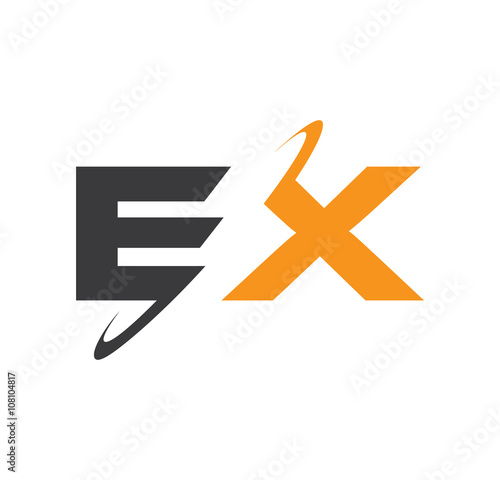 EX initial logo with double swoosh