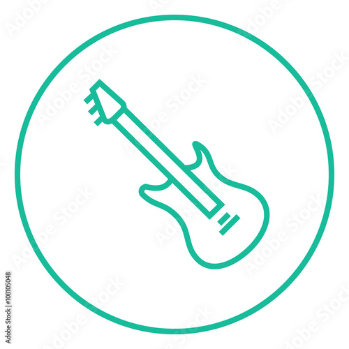 Electric guitar line icon.