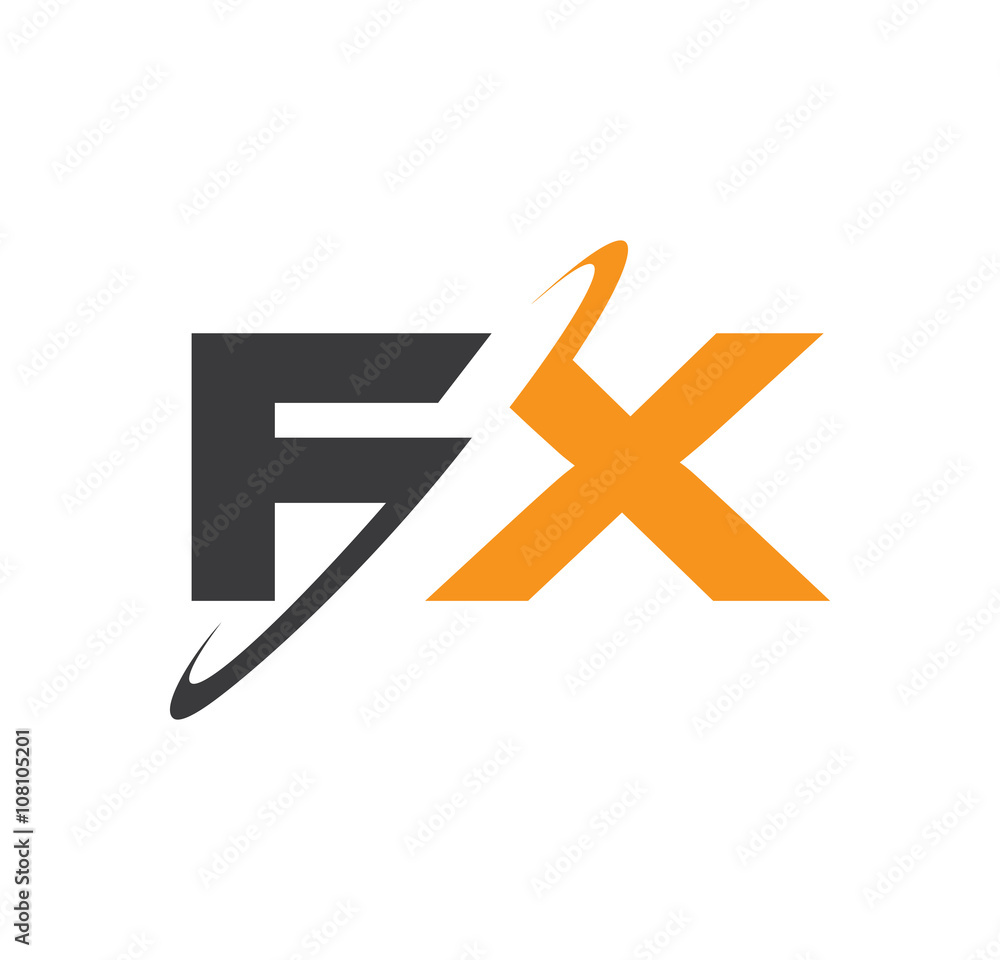 FX initial logo with double swoosh FX initial logo with double swoosh