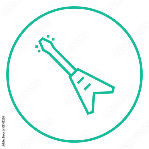 Electric guitar line icon.
