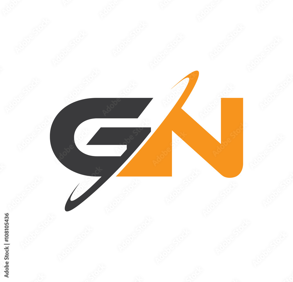 GN initial logo with double swoosh GN initial logo with double swoosh