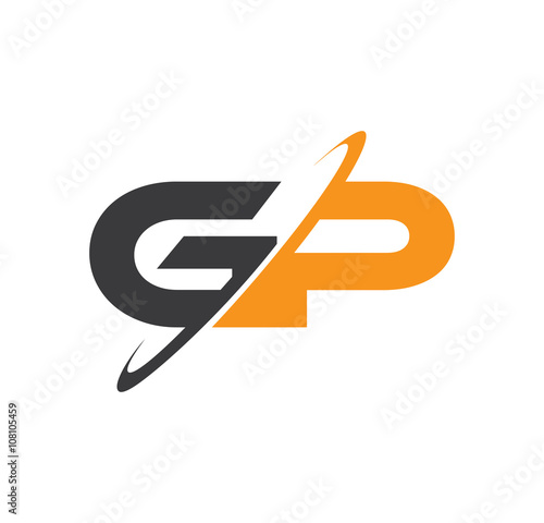 GP initial logo with double swoosh