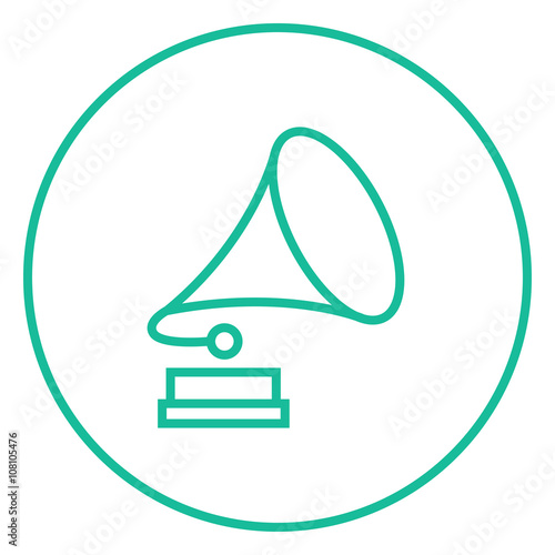 Gramophone line icon.
