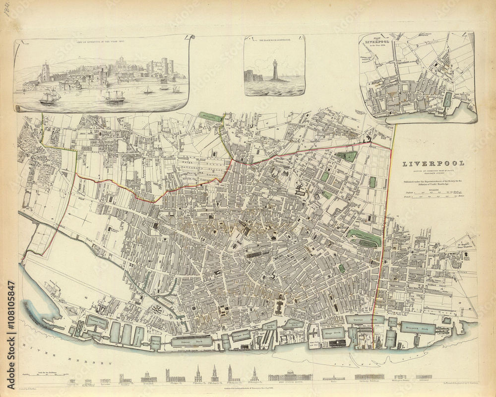 Obraz premium Liverpool vintage map