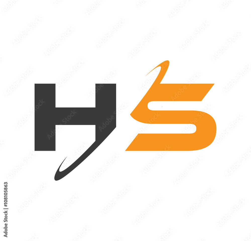 HS initial logo with double swoosh HS initial logo with double swoosh