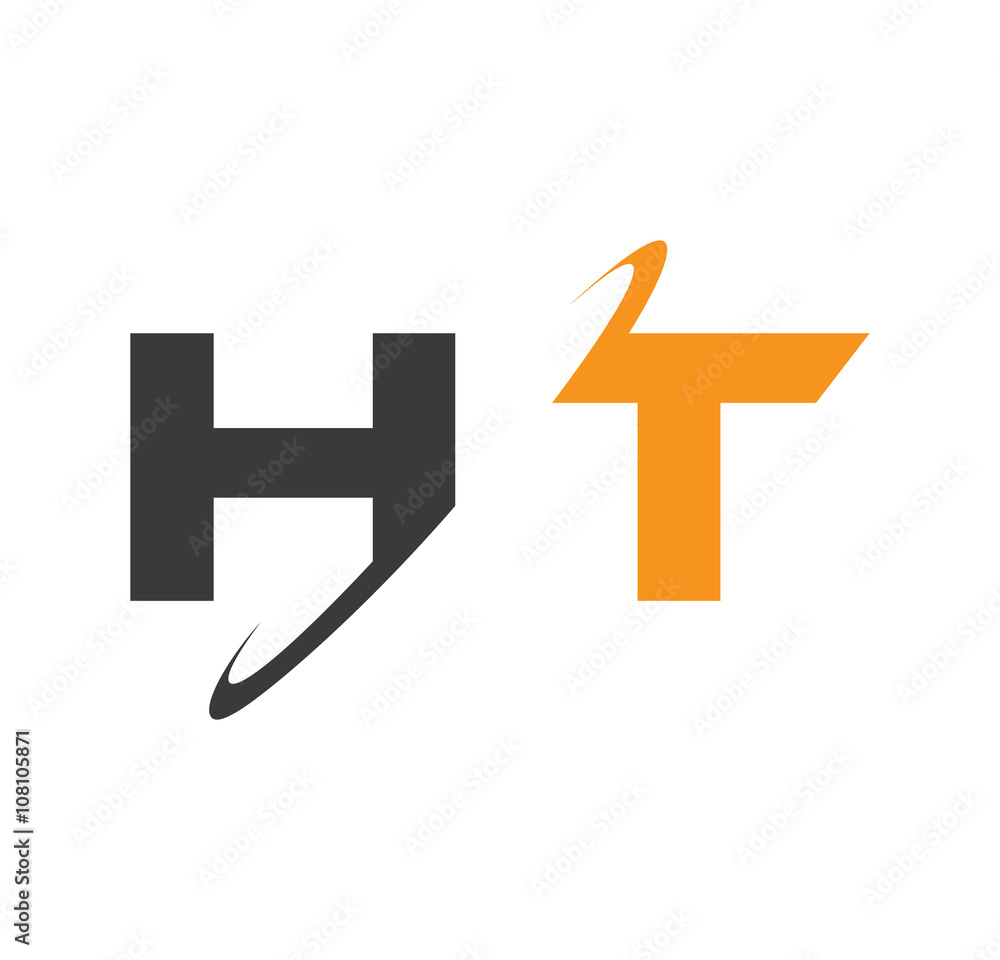 HT initial logo with double swoosh HT initial logo with double swoosh