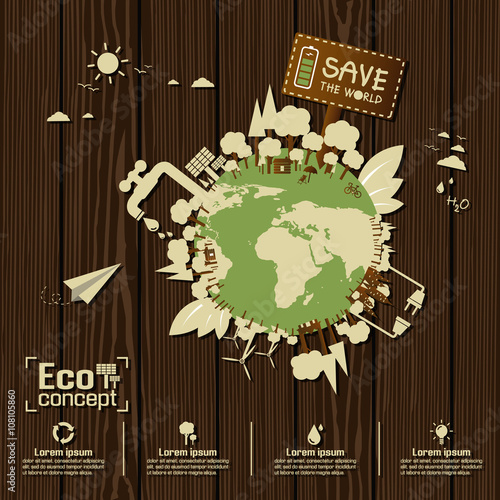 Ecology concept. save world vector illustration