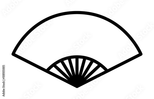 Chinese folding fixed fan line art icon for apps and websites