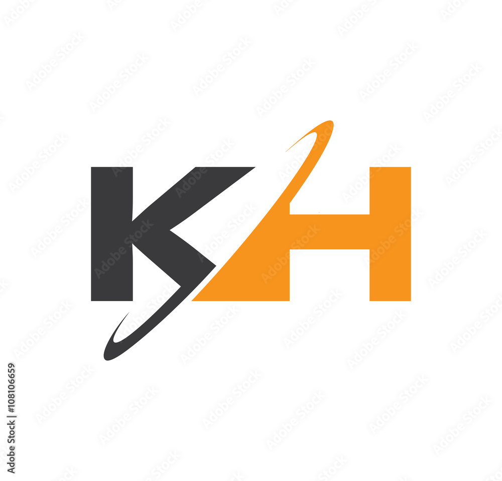 KH initial logo with double swoosh KH initial logo with double swoosh