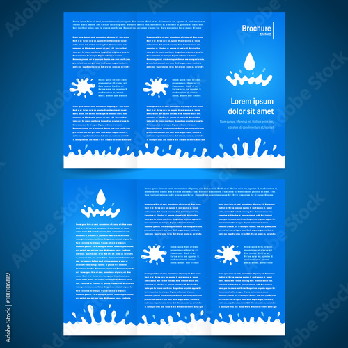 brochure folder water aqua splash bootle element design